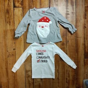 Christmas shirts size 2T girls bundle long sleeve holiday shirt Santa